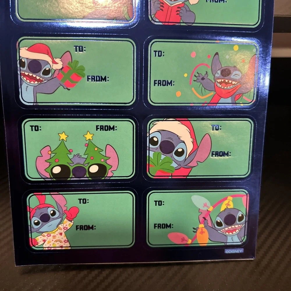 Rare Disney Lilo & Stitch Self Stick Christmas Tags 120